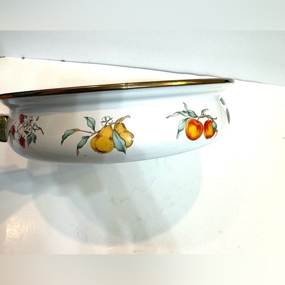 VTG NOS Enamel Fry Pan Fruit and Vegetable Motif Skillet 1970s Cookware - Picture 4 of 8